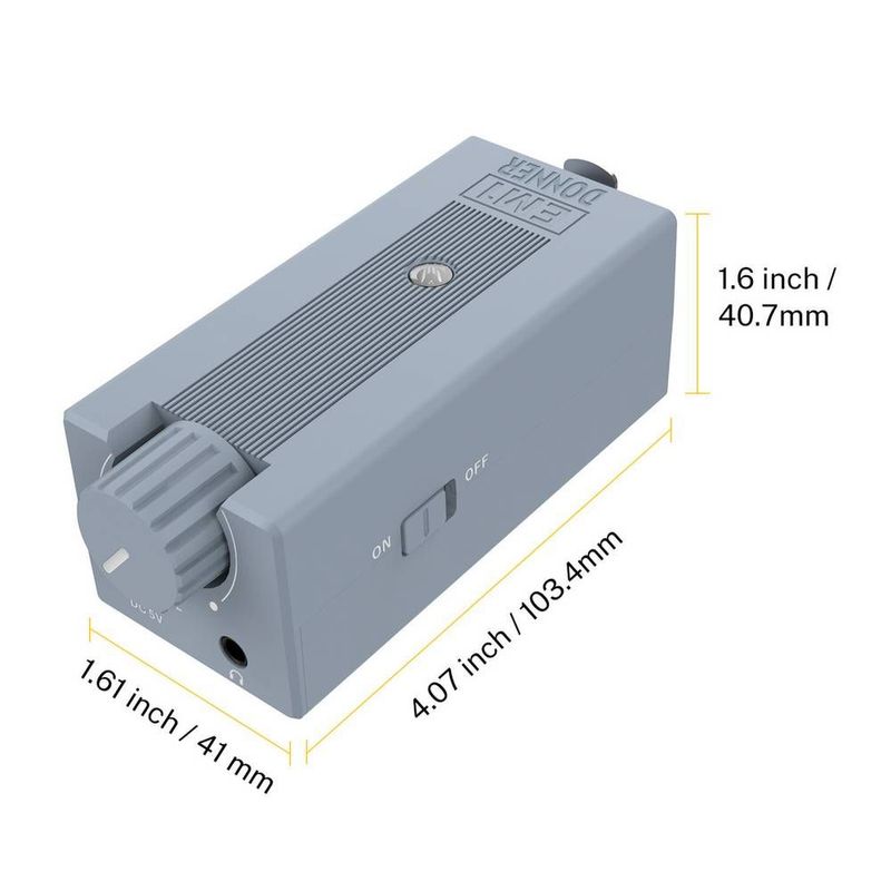 Amplificador de audífonos Donner EM1 125 mW XLR gris dimensiones
