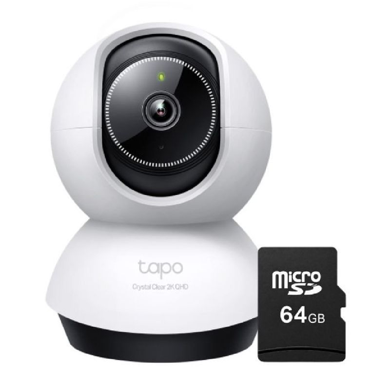 Cámara Tapo TC72 2K para interior + microSD 64GB frontal