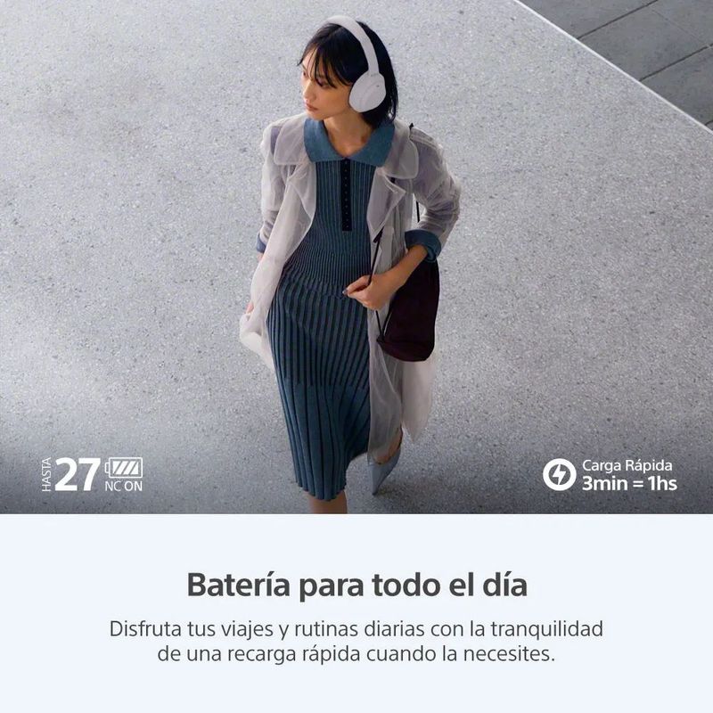 Audífonos Sony WH-1000XM4C bluetooth 6.0 con ANC gris batería