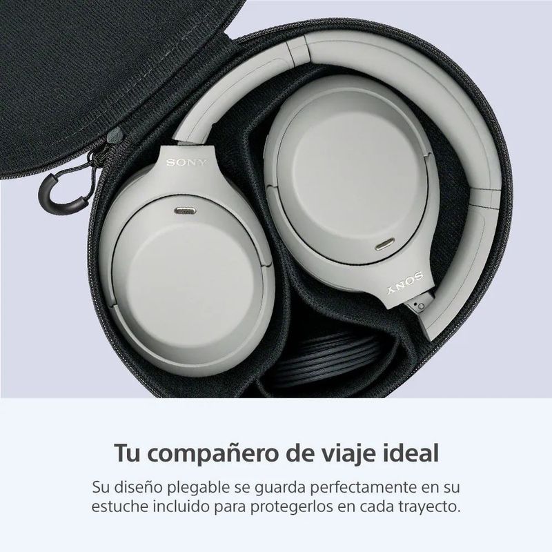 Audífonos Sony WH-1000XM4C bluetooth 6.0 con ANC gris diseño plegable