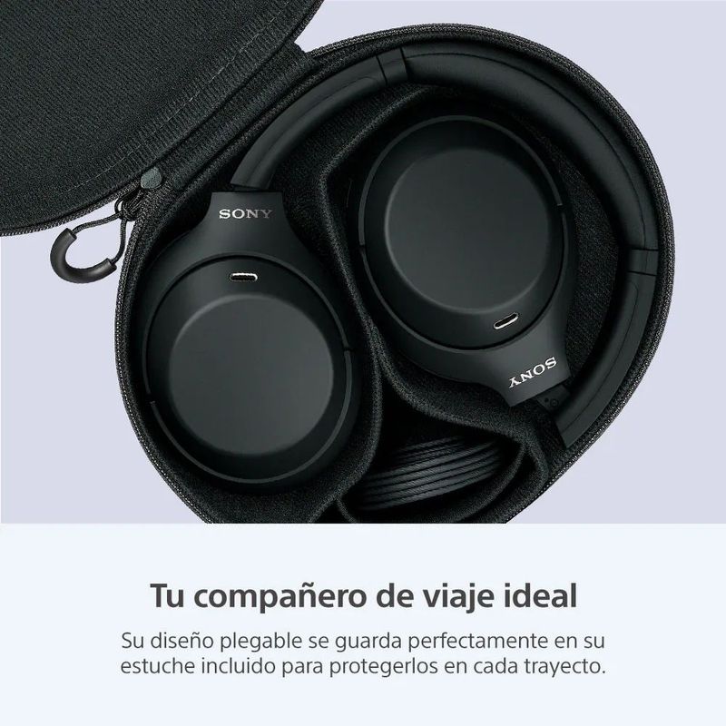 Audífonos Sony WH-1000XM4C bluetooth 6.0 con ANC negro contenido de caja