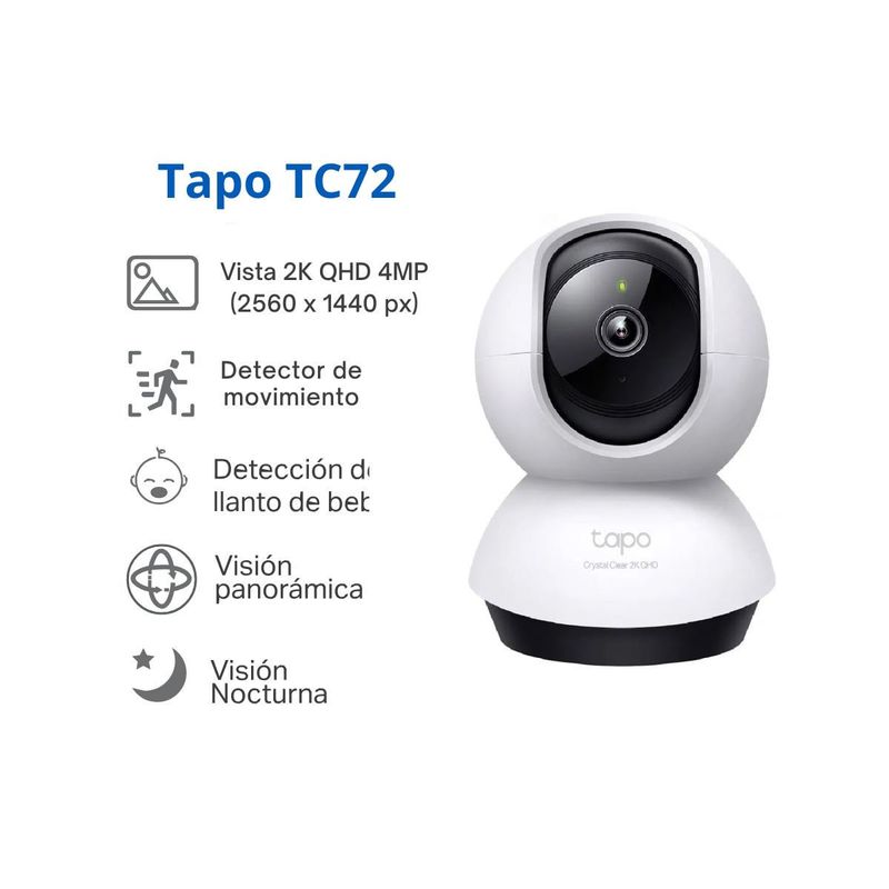 Cámara de seguridad Tapo TC72 2K Wi-Fi para interiores características