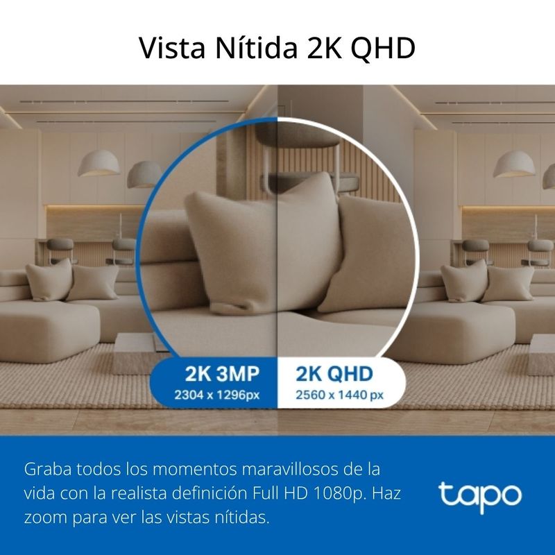Cámara de seguridad Tapo TC72 2K Wi-Fi para interiores
