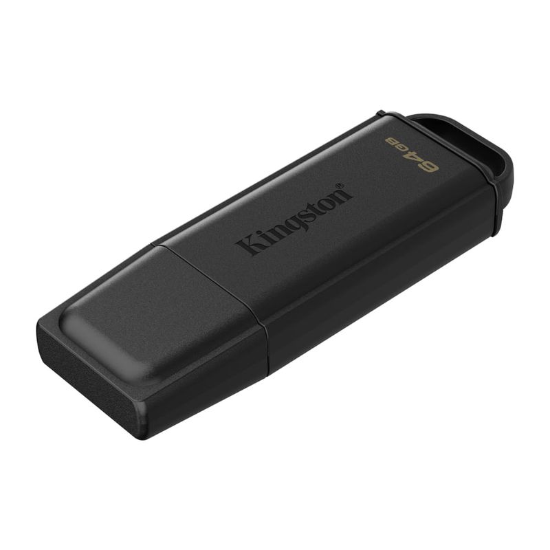 Memoria USB Kingston DataTraveler Exodia 64GB USB 3.2 negro frontal oblicuo
