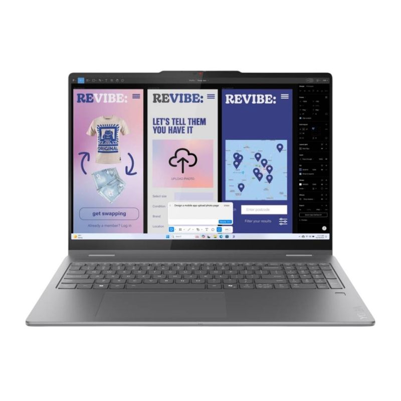 Laptop Lenovo Yoga 7 16ILL10 Core Ultra 7 256V 16GB 512GB gris frontal