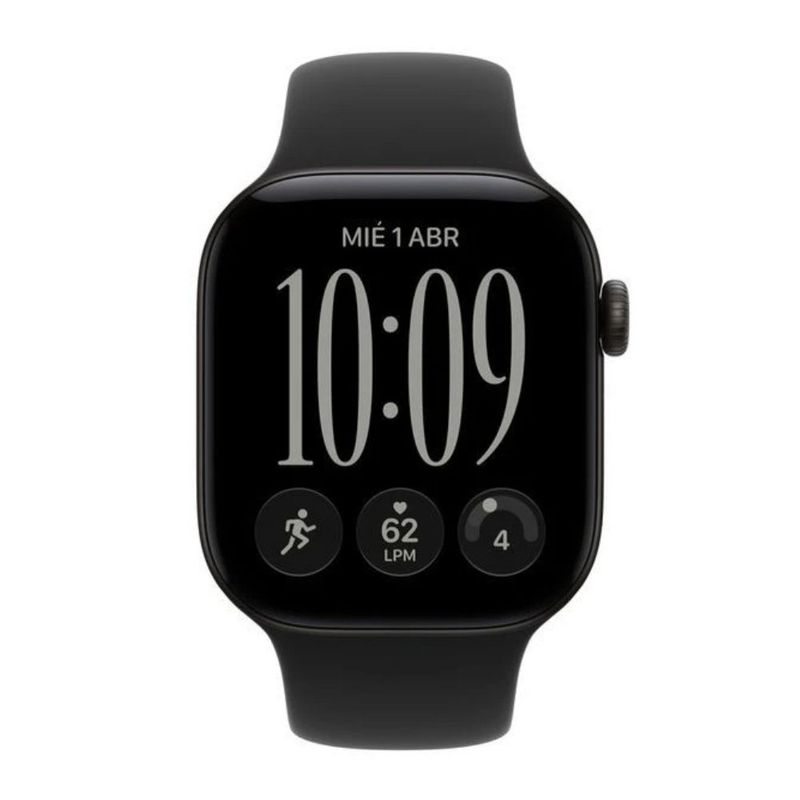Apple Watch Series 12 GPS 42mm 64GB correa M/L negro vista frontal
