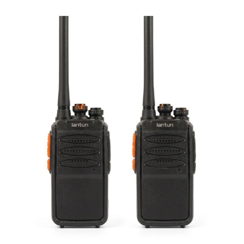 Radio Lantun LT-V1 UHF 16 canales 5W pack x2 negro vista frontal