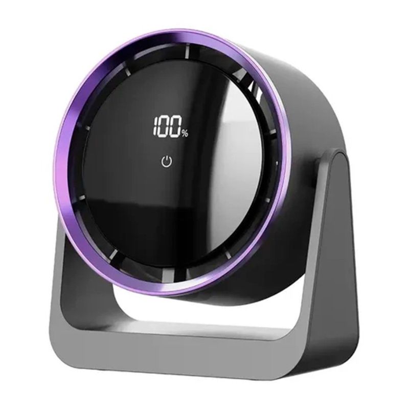 Ventilador Syshop FS-36 morado con pantalla digital frontal oblicuo