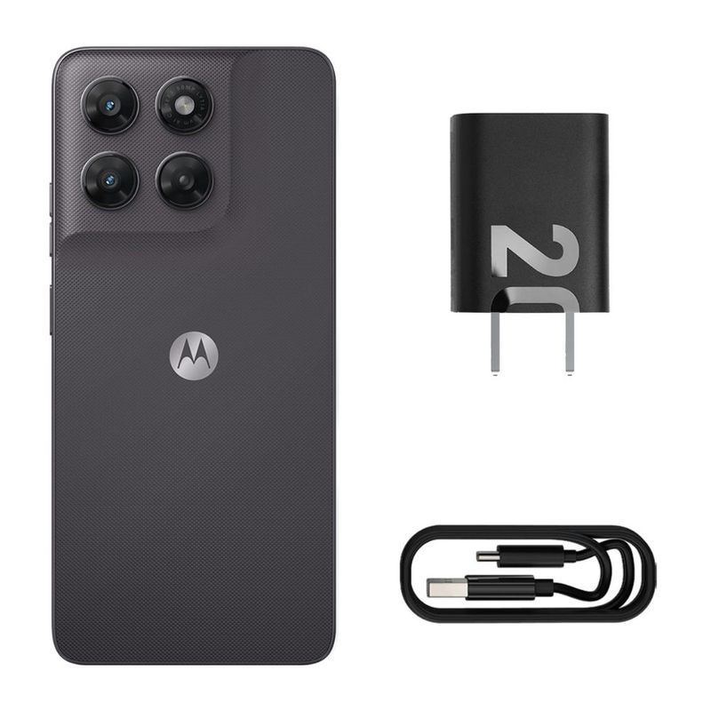Celular Motorola G47 5G 128GB 4GB RAM gris contenido de caja