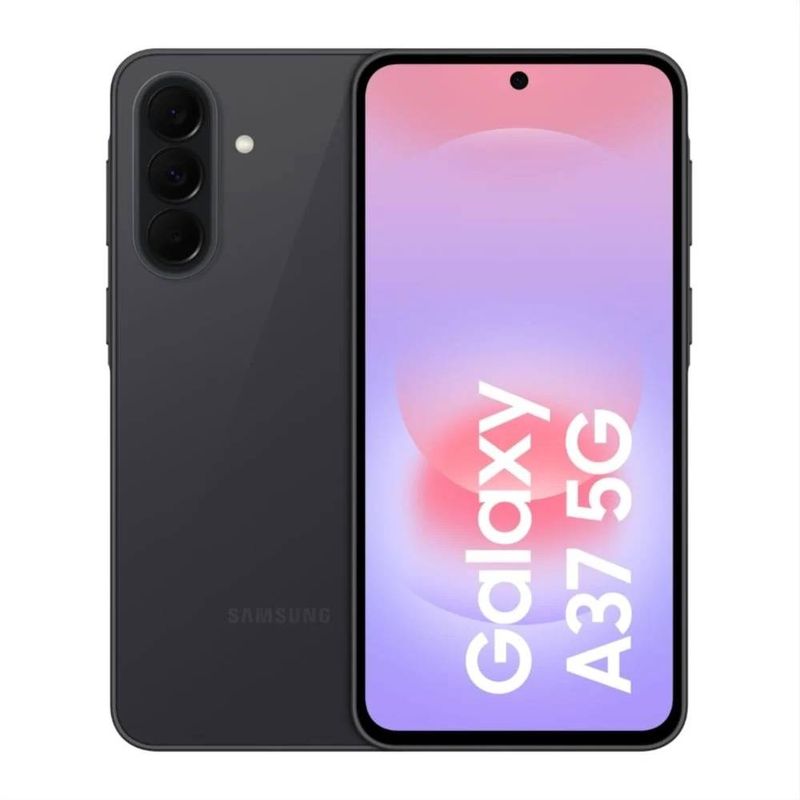 Celular Samsung Galaxy A37 5G 256GB 8GB RAM cámara 50MP negro frontal y dorsal