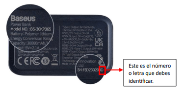 Cargador Baseus 65W 30000mAh - Modelo BS-30KP365