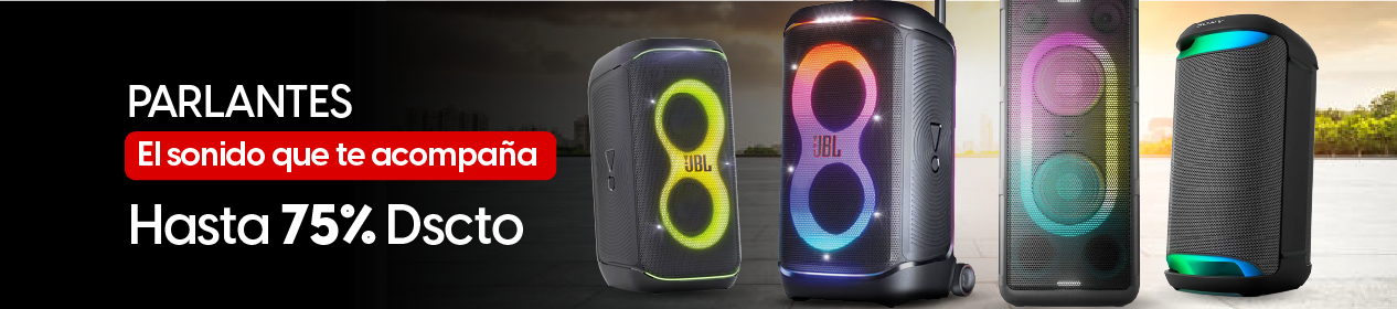 Parlantes hasta 75% descuento